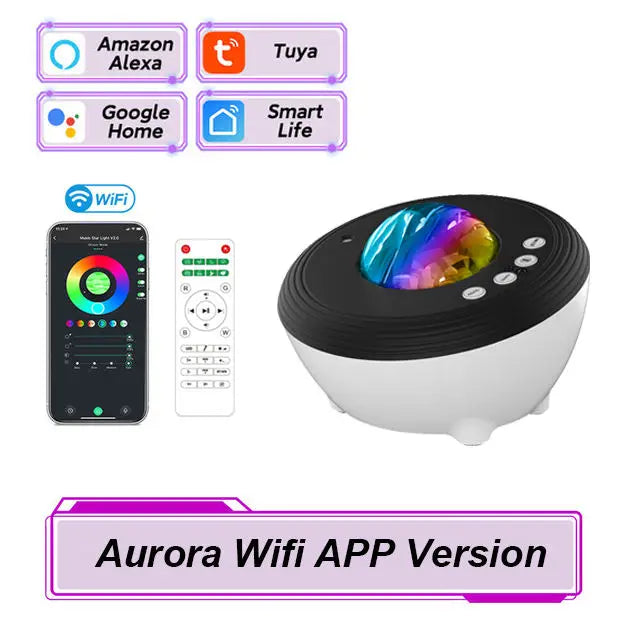  LED Aurora Projector Bluetooth Speaker Night Light 